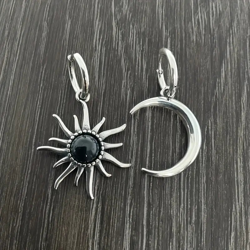 Aretes Sol y Luna plata