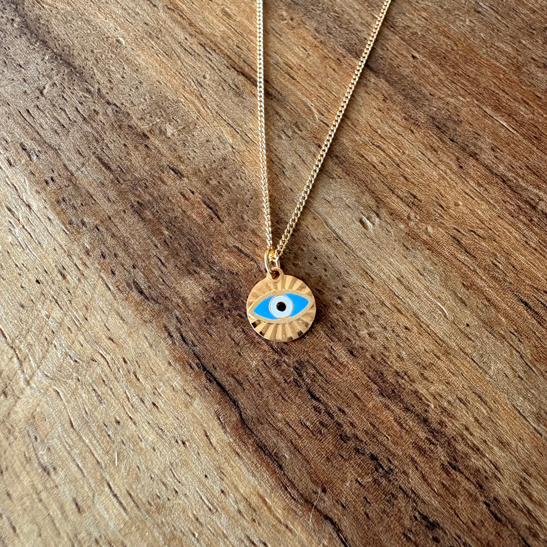 Cadena con dije de ojo turco azul