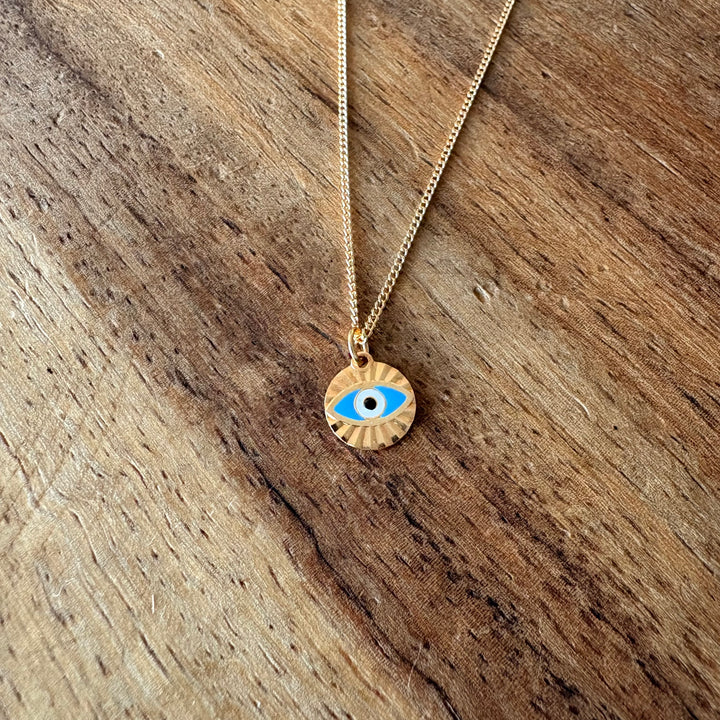 Cadena con dije de ojo turco azul