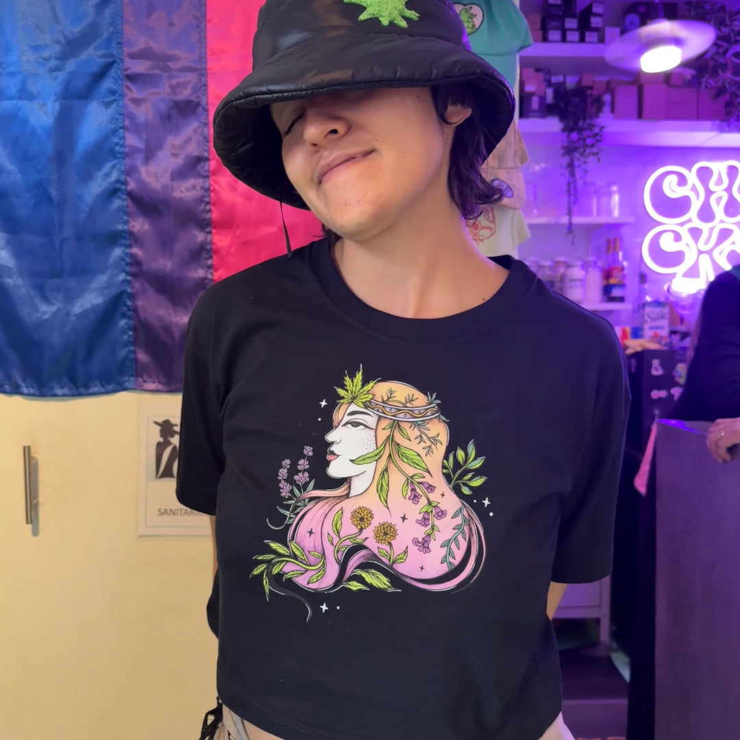 Crop Top chica flores