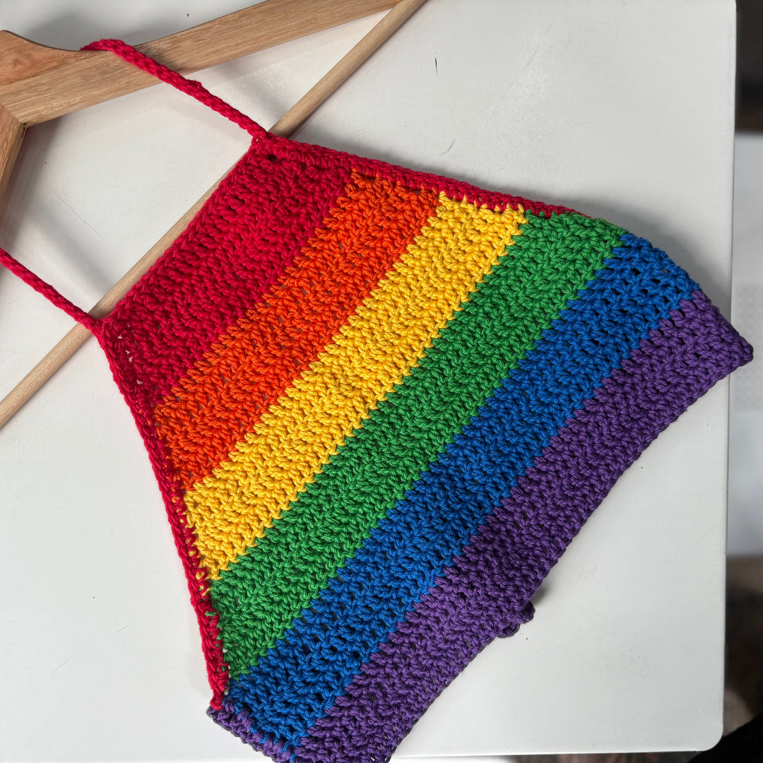 Top arcoiris Crochet