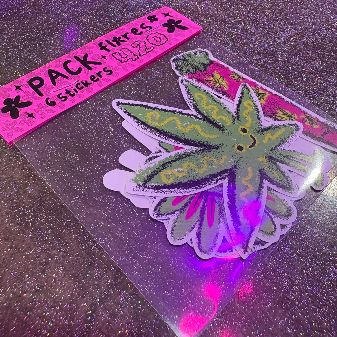 Pack 6 stickers Flores 420