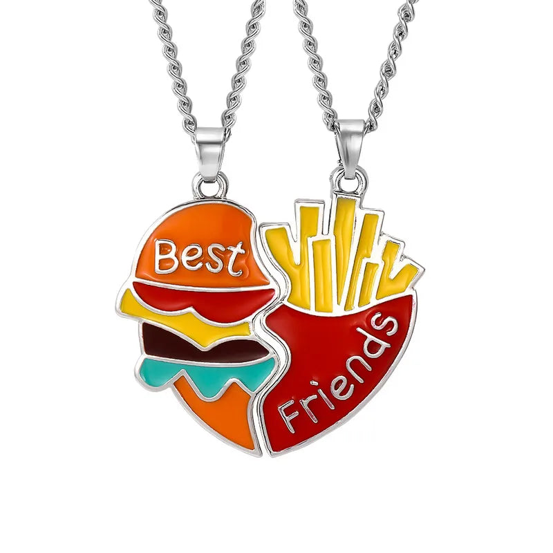 Collar best friends hamburguesa y papas