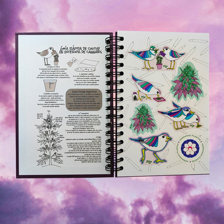 Libreta Weed Cultiva Morado Hermanas Plantas