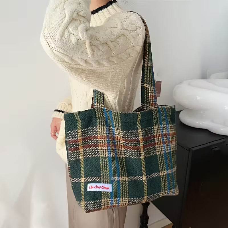 Bolsa de cuadros verdes