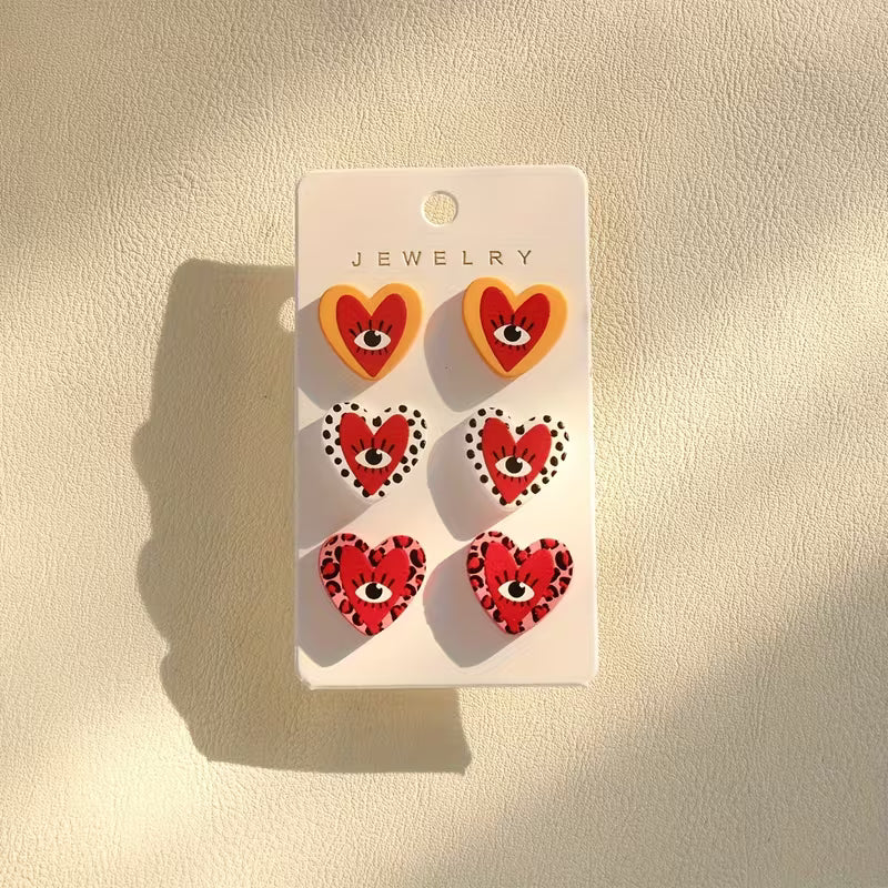 Aretes Trío Corazones