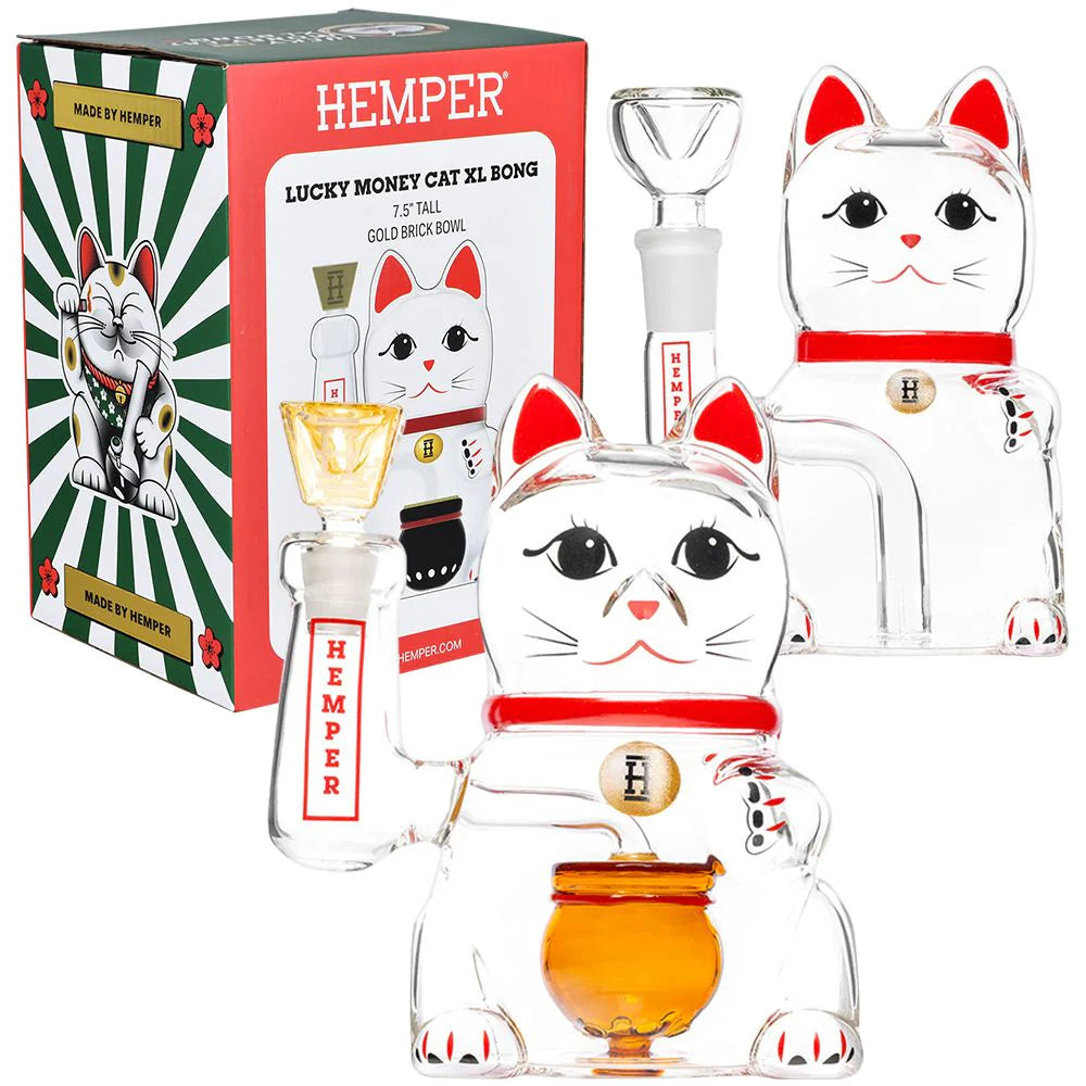 Bong gato de la suerte Hemper Lucky Money Cat Water Pipe